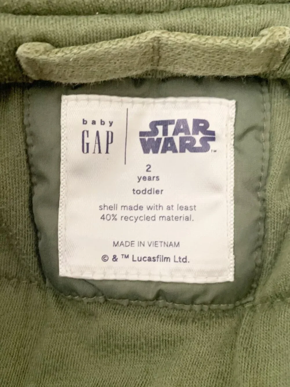 Baby Gap x Star Wars Grogu Bomber Jacket • 2 Years